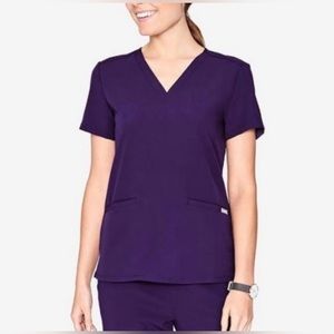 Figs Purple Casma Three Pocket Scrub Top